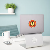 Logo JLA sticker vinyle FY 4" (Ordinateur portable sur le bureau)