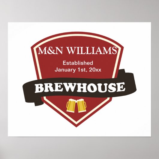 Logo Jouw naam Brewhouse aanpassen Poster (Voorkant)