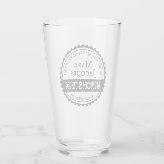 Logo Jouw naam Fles Pet Cirkel Retro Glas (Achterkant)