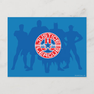 Logo Justice League en Solid Character Background Briefkaart