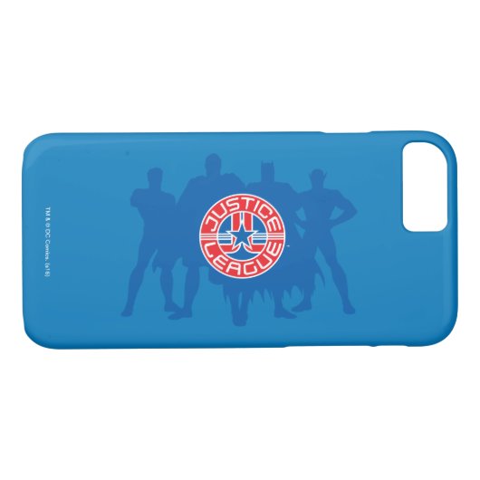 Logo Justice League en Solid Character Background Case-Mate iPhone Case (Achterkant (Horizontaal))