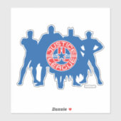 Logo Justice League en Solid Character Background Sticker (Vel)