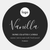 Logo-kaartenlabel Minimalistische zwarte Sticker (Voorkant)