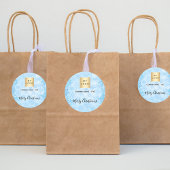 Logo kerstblauwe sneeuwvlokken ronde sticker