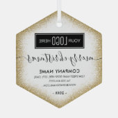 Logo kerstfeestmaal goudglitter Ornament (Achterkant)