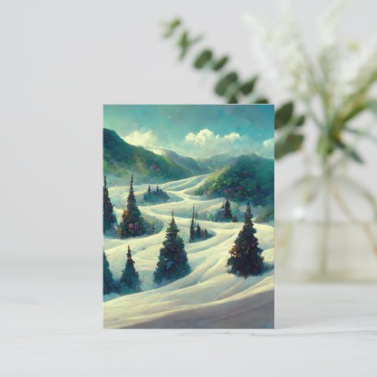 Logo kerstlandschap Briefkaart (Staand voorkant)