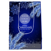 Logo kerstseizoen bedrijf medium cadeauzakje (Achterkant)