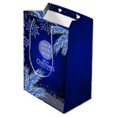 Logo kerstseizoen bedrijf medium cadeauzakje (Achterkant Gekanteld)