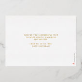 Logo Kleurrijke Kaarsen Zakelijke Verjaardag Goude Folie Uitnodiging (Achterkant)