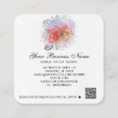 *~* Logo KR Bloedvat Roze petunia Pot Vierkante Visitekaartje (Achterkant)