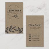 Logo Kraft Floral Leaf Earring Display Visitekaartje (Voorkant / Achterkant)