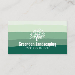 Logo landschapsontwerp van de groene grijsschaduwe visitekaartje