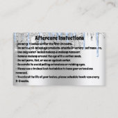 Logo Lashes Aftercare Instruction Blue Silver Visitekaartje (Achterkant)