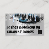 Logo Lashes Aftercare Instruction Blue Silver Visitekaartje (Voorkant)