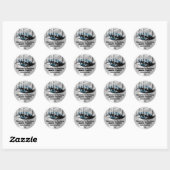 Logo Lashes Extension Makeup Silver Custom QRCODE Ronde Sticker (Vel)