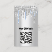 Logo Lashes Makeup Artist Drift Blue QR Code Visitekaartje (Achterkant)