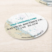 Logo Latitude Longitude Stuart Florida-grafiek Ronde Kartonnen Onderzetter (Gebogen)