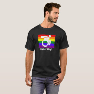 Logo LGBT van de Rolstoel Superhero van de T-shirt