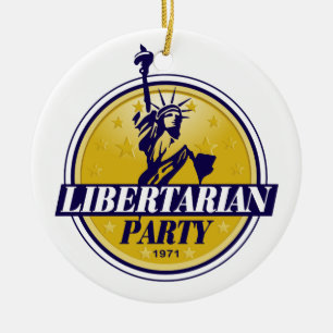 Logo libertariële politieke partij keramisch ornament