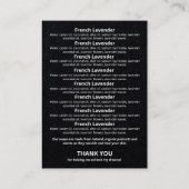 Logo lijst met zwarte soap-aggregaten visitekaartje (Achterkant)