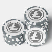 Logo Litecoin LTC 8-Bit | Jetons de Poker (Empiler)