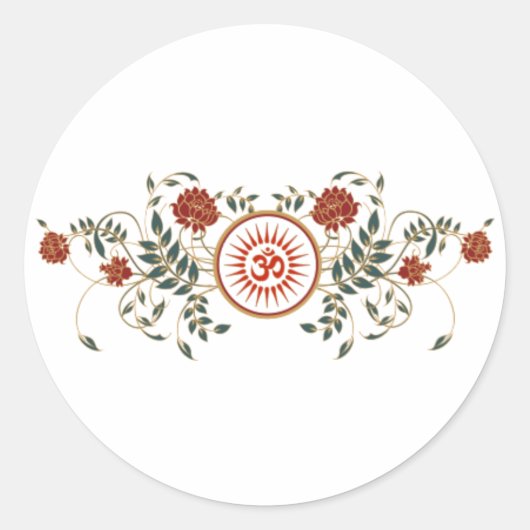 Logo Lotus Symbole OM Stickers ronds vierges (Devant)