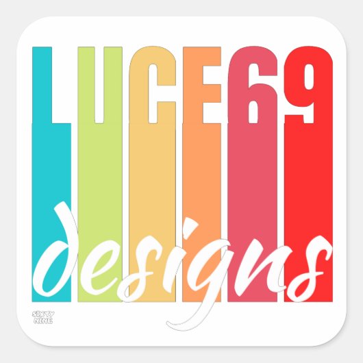 logo "LUCE69 DESIGN" Vierkante Sticker (Voorkant)