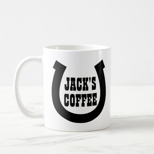Logo Lucky horseshoe tasse de café personnalisée (Gauche)