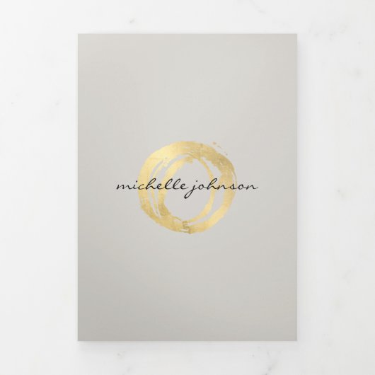 Logo Luxe Faux Gold Peint Circle sur Tan Brochure (Page de couverture)