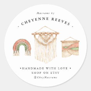 Logo Macramé aquarelle   Stickers professionnels