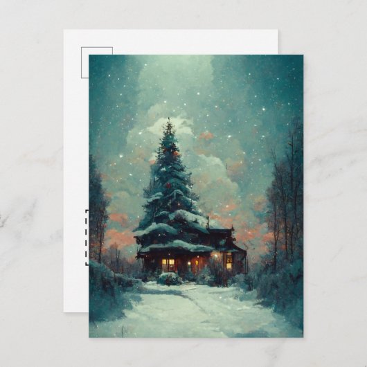 Logo Maison de Noël d'affaires 3 Carte postale (Devant / Derrière)