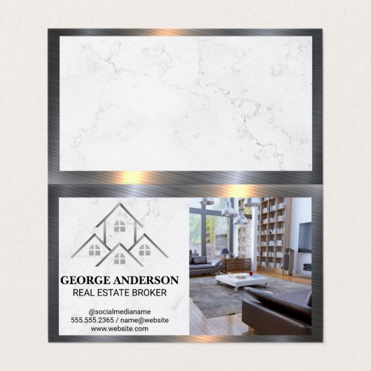 Logo Maisons | Carte de visite intérieur (Extérieur déplié)