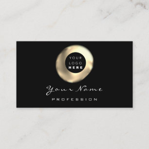 Logo Makeup Artist Hair Nails Floral Gold Black Visitekaartje