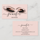 Logo Makeup Boutique Lash Studio Brow Roos Glitter Visitekaartje (Voorkant / Achterkant)