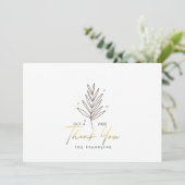 Logo Mariage botanique Carte de remerciements or (Debout devant)