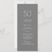 Logo mariage Gray Jaune Simple Floral Dîner Menu (Devant)