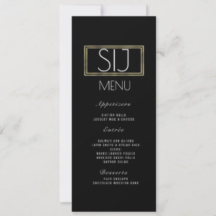 Logo mariage Minimaliste Faux Gold Rim Diner Menu
