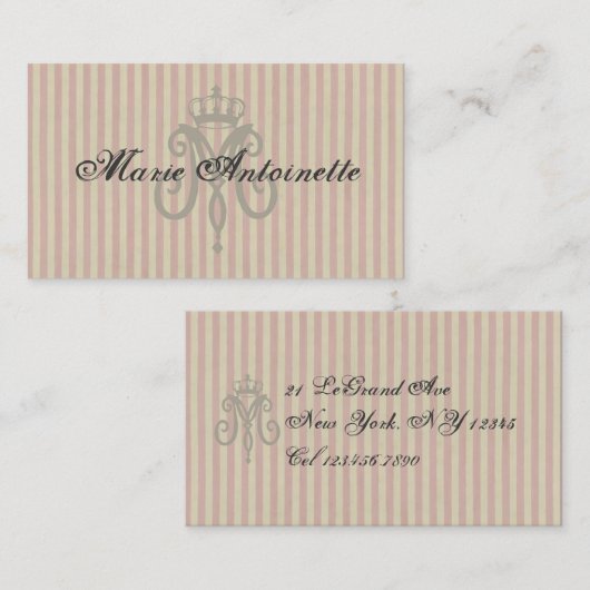 Logo Marie Antoinette - Carte de visite (Devant / Derrière)