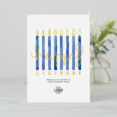 Logo Marine Blue Candles Business Foil Carte d'ann (Debout devant)