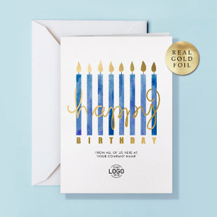 Logo Marine Blue Candles Business Foil Carte d'ann