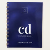 Logo marineblauw wit monogram bedrijf planner (Voorkant)