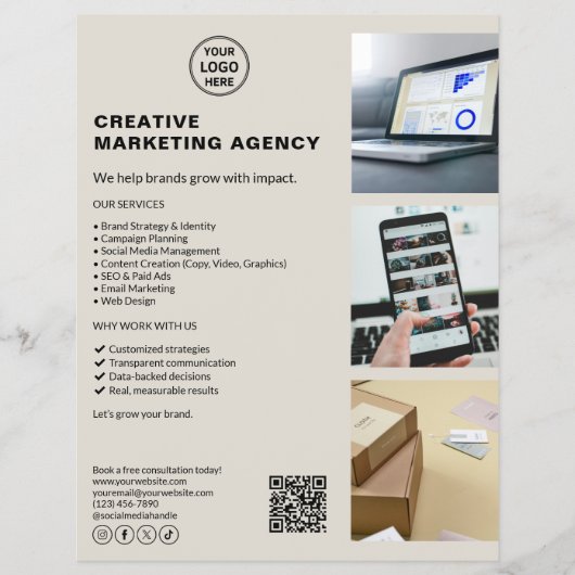 Logo Marketing Creatief Neutraal Ondernemen Flyer (Voorkant)