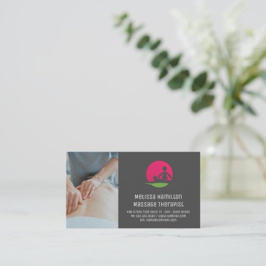 Logo Massagetherapeut Visitekaartje (Staand voorkant)