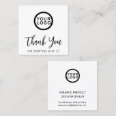 Logo Merci Élégant Carré moderne Carte de visite (Devant / Derrière)