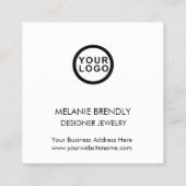 Logo Merci Élégant Carré moderne Carte de visite (Dos)