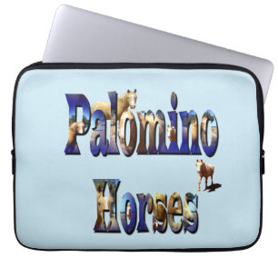 Logo met afbeelding van Palomino-paarden, Laptop Sleeve