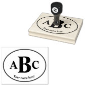 Logo met drie letters 	rubberstempel (Gestempeld)