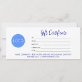 Logo met elegant Script Zakelijk Cadeaubon (Voorkant)