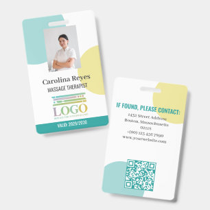 Logo met gele turkooizen cirkels ID-foto Badge