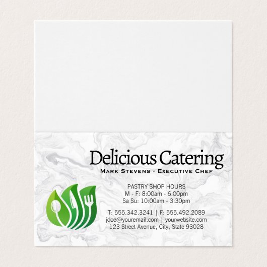 Logo met gereedschap | Marmer Visitekaartjes (Buitenkant ongevouwen)